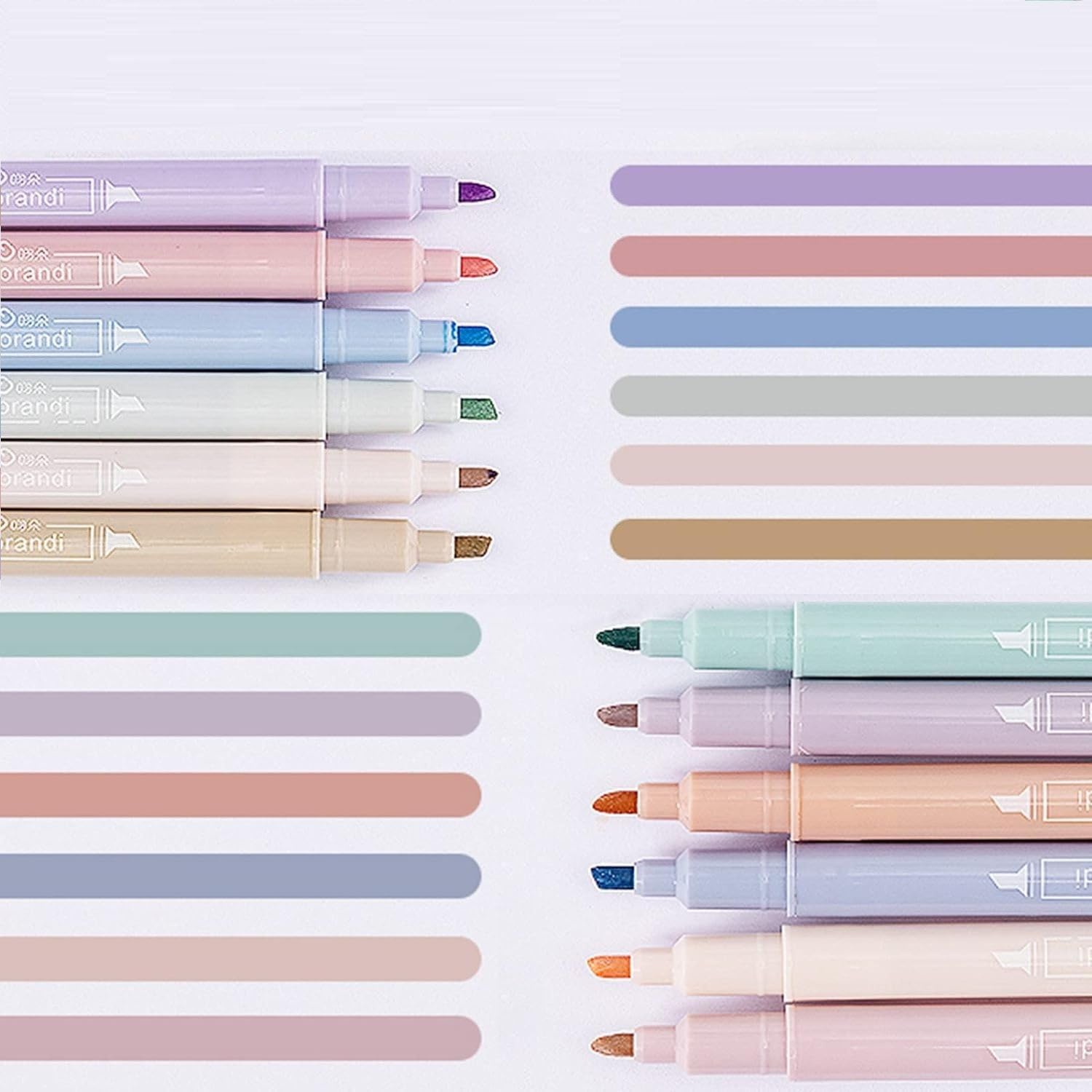 Evidenziatori A Doppia Punta Dacono - 12 Color I Pastello, Senza Macchia, Per Studio E Ufficio - Foto 6