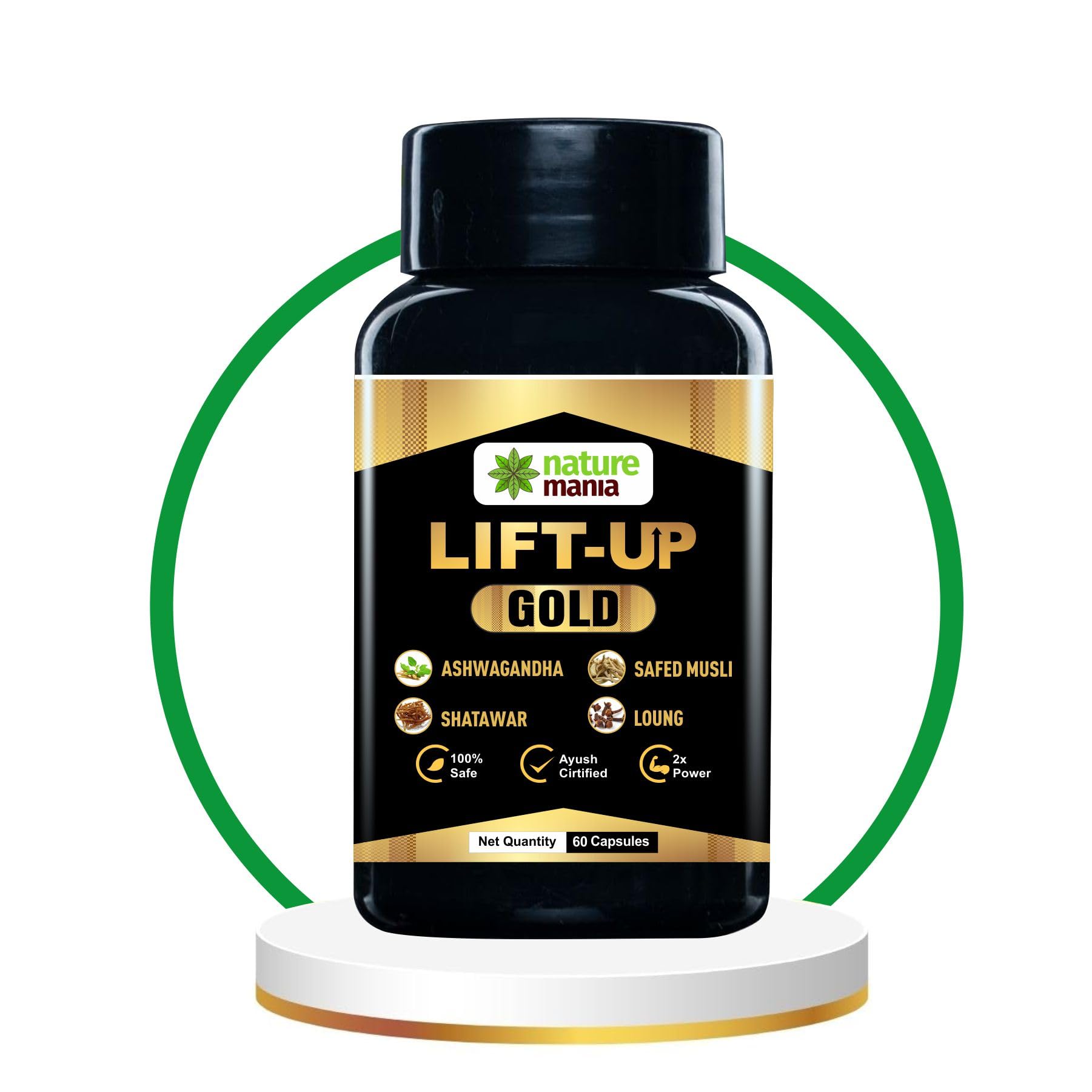 Natures Maniaa Ayurvedic Lift-Up Gold Capsule - 60 Capsules | for Men | Pack of 1 (B0CTF6TGL3) Amazon Price History, Amazon Price Tracker
