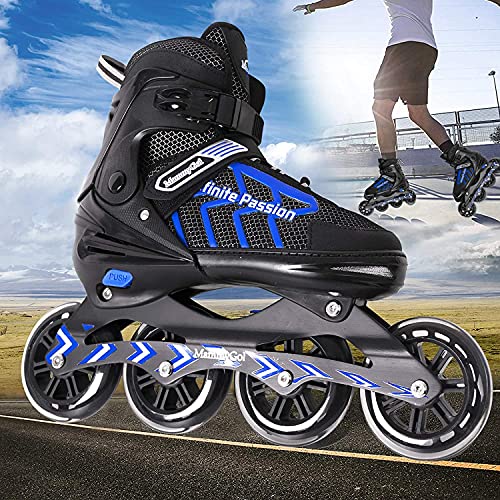 Image of MammyGol Adjustable Inline Skates for Adults and Teen, Safe and Durable Roller Skates with Giant Wheels,High Performance Skates for Girls and Boys 9-11US