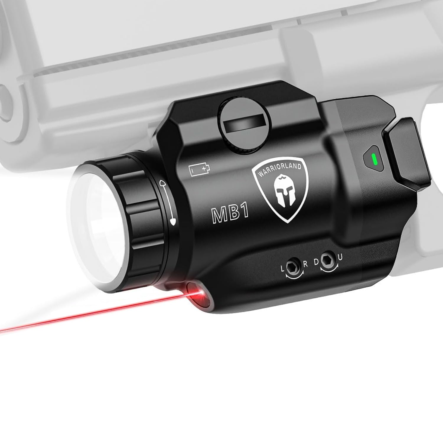 WARRIORLAND MB1 Compact Pistol Light, Fits G17 /G19 /G19X /G2C /M&P 9 /Hellcat Pro/1911 and Other 100+ Models, 500 Lumens Universal Rail Mounted