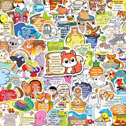 200PCS Emotional Support Animal Stickers, Motivational Affirmation Stickers for Kids Teens Adults, Cute Inspirational Vinyl Sticker Pack for Water Bottle Laptop Journal