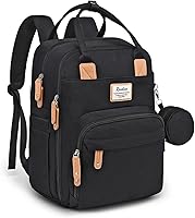 Vista 1 de RUVALINO Mochila para pañales, paquete de viaje multifunción para maternidad y bebé, gran capacidad, impermeable, negro