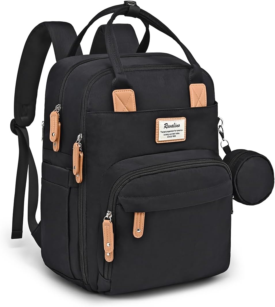 Diaper Bag Backpack, Multifunction Travel Pack Maternity Baby Changing Bags, Large Capacity, Waterproof, Black