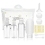 Vitog Travel Bottles Kit, TSA Approved Leak Proof Portable Toiletry Containers Set, Clear PET Flight Size Cosmetic Containers for Lotion, Shampoo, Cream, Soap, Bring a soft bottleSet of 11 (white)