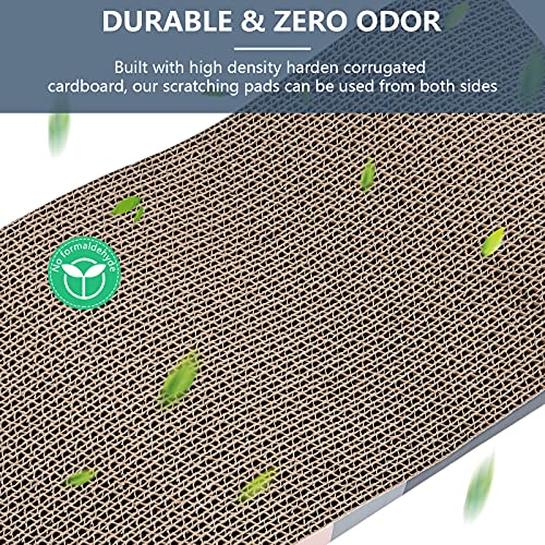 Adolug Cat Scratch Pad, Cat Scratcher Cardboard With Premium Reversible Scratch Textures Design, Corrugated And Zero Odor Cat Scratcher With Catinp And Mini Toy(3Pcs) #TOP2