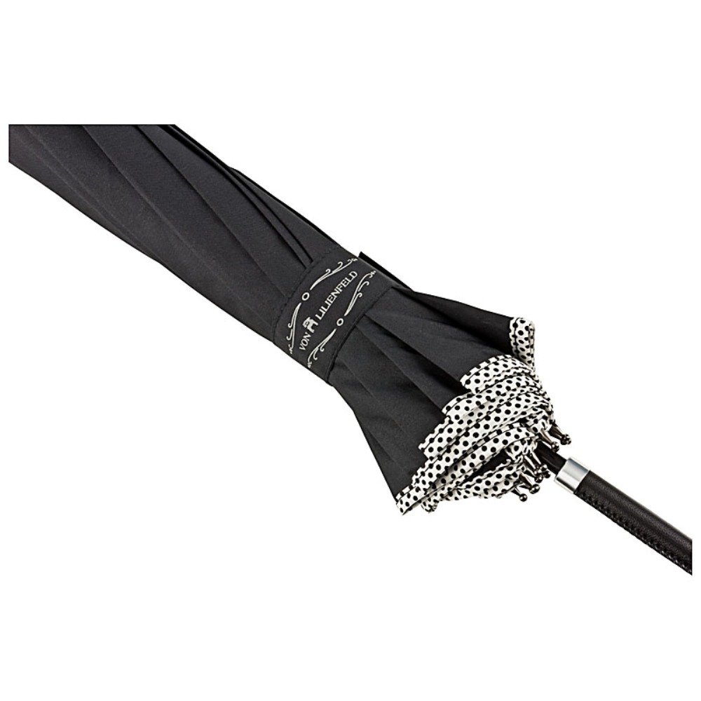 VON LILIENFELD Parapluie Canne Grand Robuste Ombrelle Mariée Femme Résistant au Vent Pagode Justine, noir
