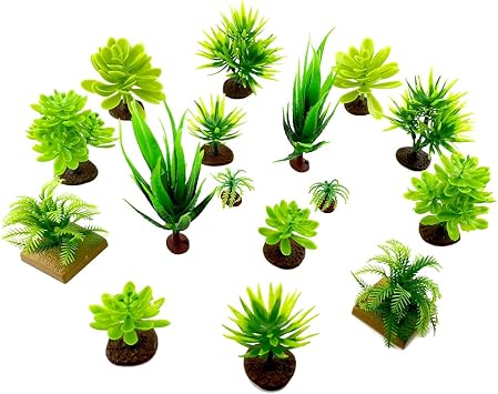 Saktopdeco 16 PCS Miniature Trees Plastic Diorama Trees Model Scenery Tree Cake Topper for Crafts DIY Landscape Dollhouse Train Scenery