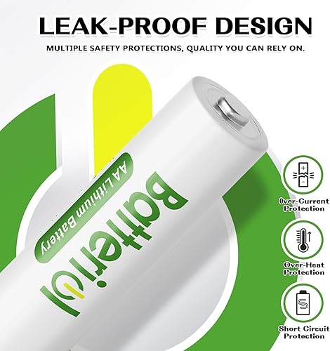 Miniatura 4 de Baterías de litio AA, baterías dobles A de 3000 mAh 1.5 V de larga duración para cámara Blink, linterna, timbre de video, relojes, control remoto,