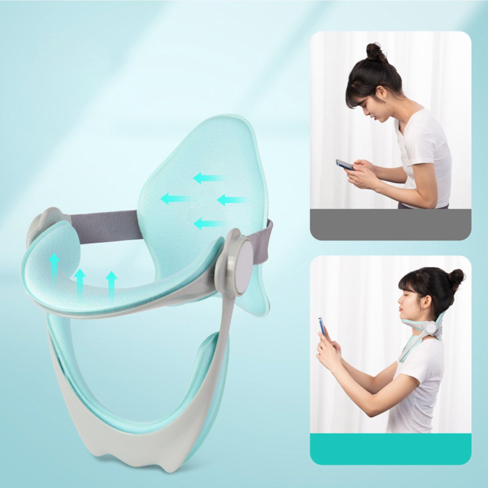 Autonction de Cou de Support de Cou Réglable pour Correction de Posture Correction à 360 Degrés de Cou Réglable avec Tissu Respirant pour les étudiants de Bureau