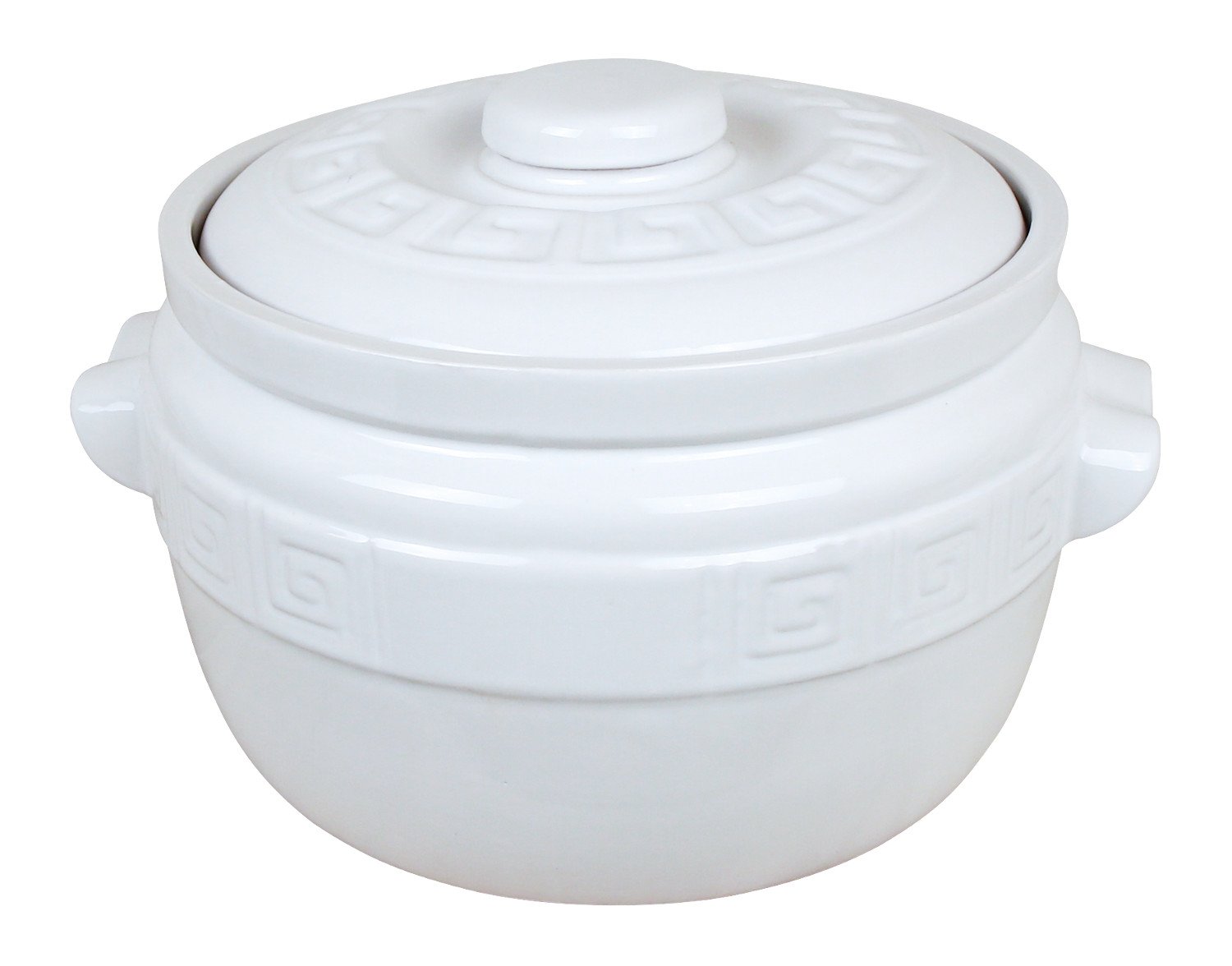 K&K Keramik Pot à pommes de terre en céramique émaillée Blanc 5 l