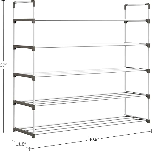 Miniatura 3 de Home-Complete Zapatero  Organizador de zapatos de 5 niveles para armario, baño, entrada  Estante con capacidad para 25 pares de tenis, tacones y