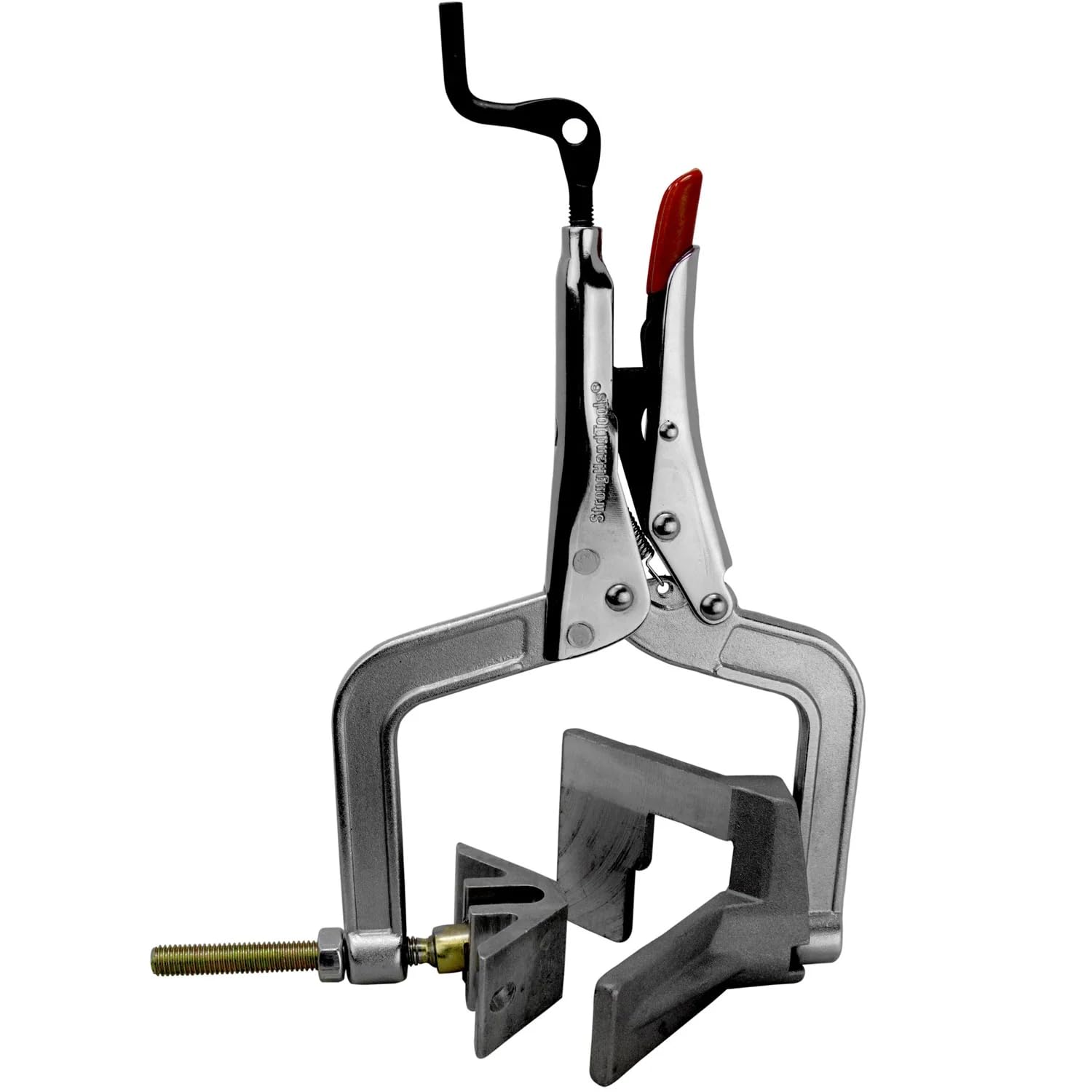 Strong Hand Tools JointMaster, 90 Degree, Angle Clamping Tool, Throat Depth: 3", Max Capacity: 1-1/4", OAL: 8-1/2", Single Hand T-Joint Clamp Tool, PL634,