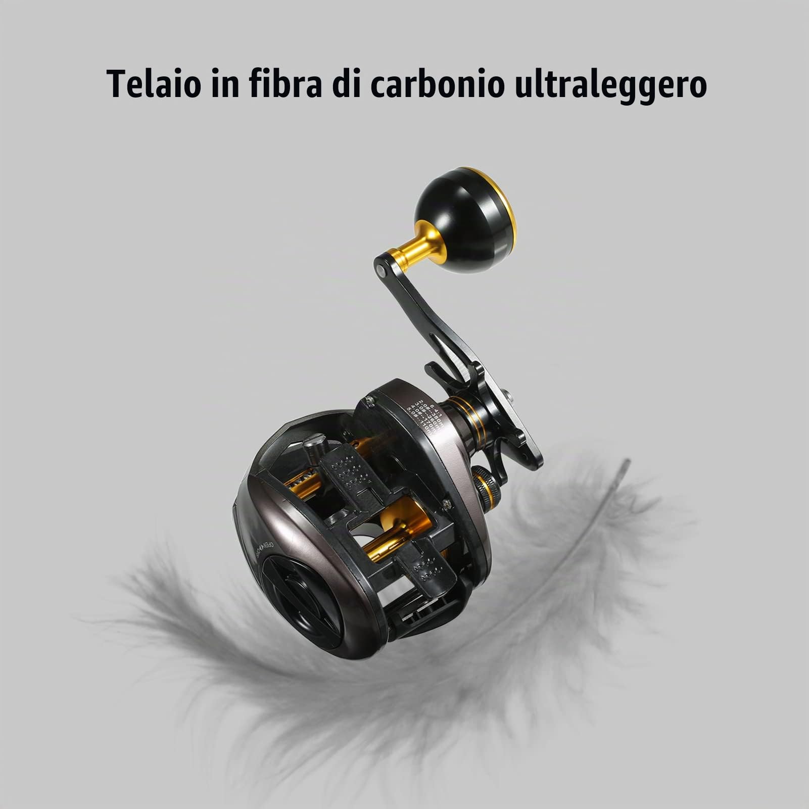 Mulinello da Pesca Elettrico Ricaricabile in Fibra di Carbonio USB 9+1BB Con Display Ad Alta Velocità 6.4:1 Sistema Frenante Magnetico