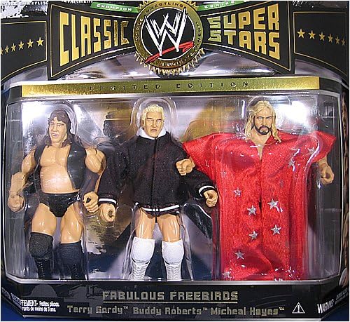 FREEBIRDS (MICHAEL HAYES, TERRY GORDY & BUDDY ROBERTS) CLASSIC SUPERSTARS 3-PACK WWE TOY WRESTLING ACTION FIGURES