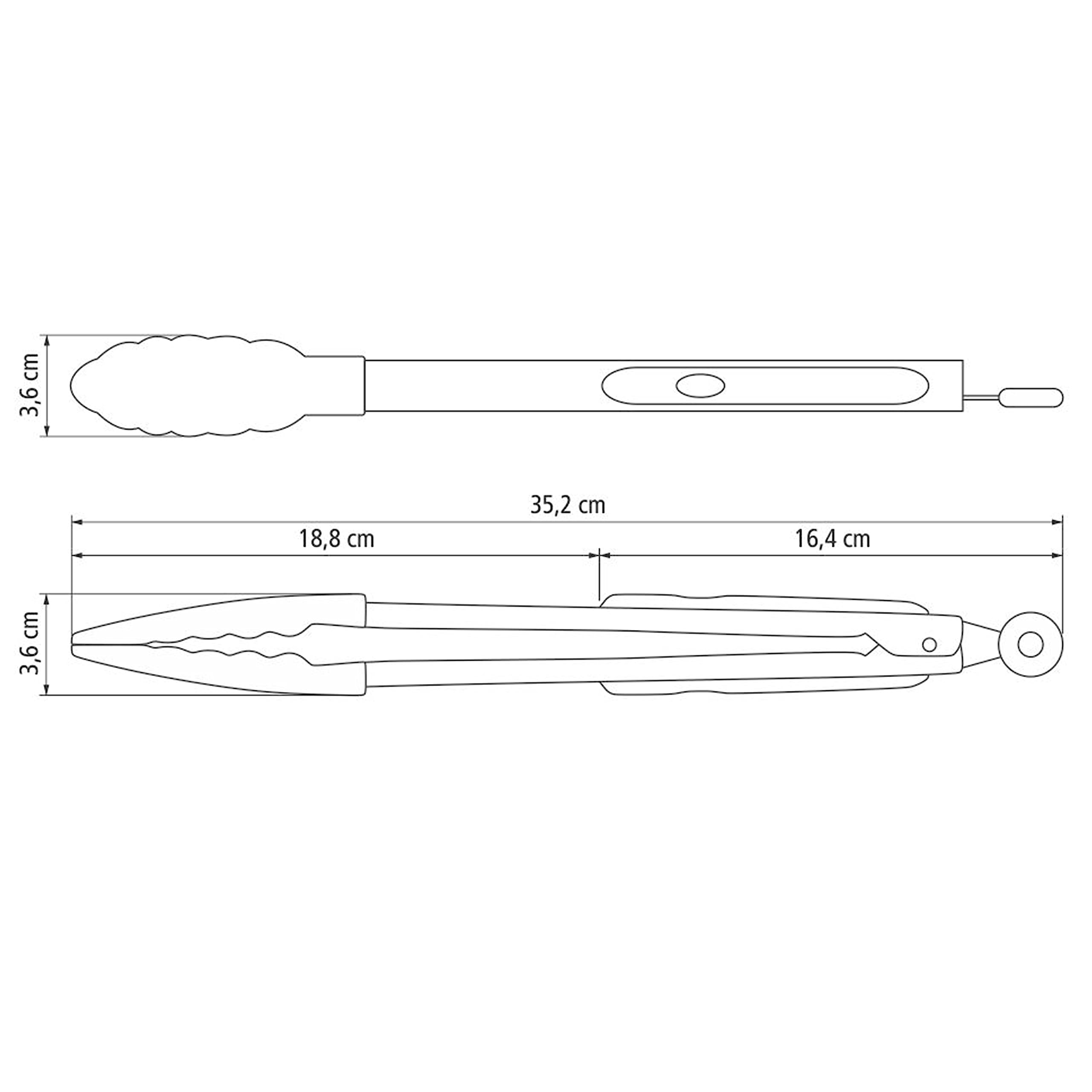 Tramontina Küchenzange, Backform 13,8 Zoll (35 cm), grau, Silikon, Allzweckzange, hitzebeständig, spülmaschinenfest, Made in Brasilien, 25817/161 TRAMONTINA