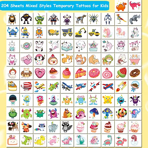 Charlent 204 Pcs Individually Wrapped Temporary Tattoos For Kids - Fun Tattoos For Boys Girls Birthday Party Favors Goodie Bag Fillers #TOP2