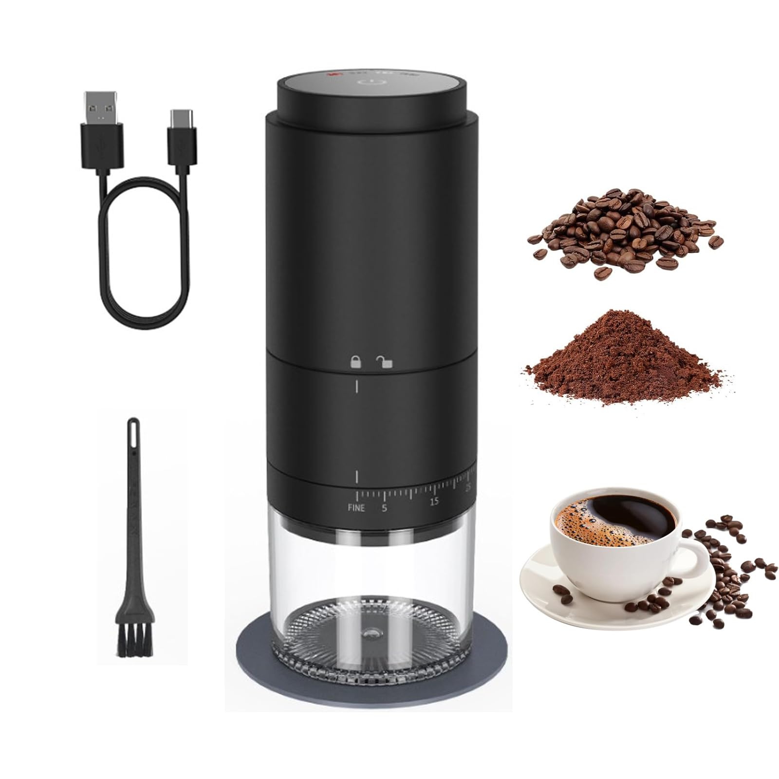 Macinacaffè Elettrico HIBREW - Macina Conico 31 Livelli, 200W - Foto 12