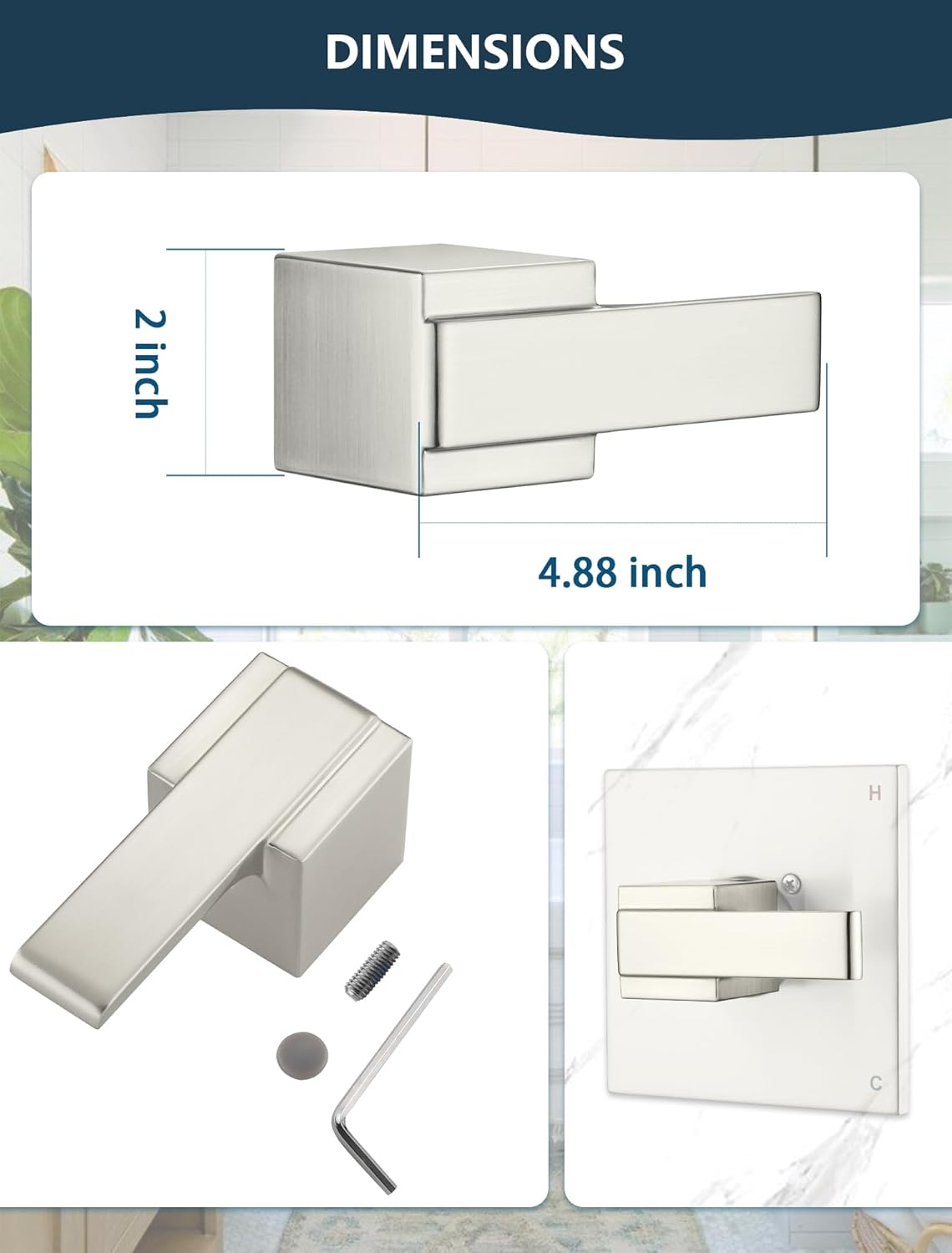 Replacement Handle for Delta 13/14 Series Shower Faucet, Compatible with Delta T14467 Single Metal Lever – Brushed Nickel (Valve, Cartridge Not Included)