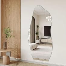Full Body Wall Mirror, Wave Mirror, Nordic Mirror, 2-Way Full Body Mirror, Wall Mounted, Korean, Wave Mirror, Korean, Entrance Mirror, Acrylic, Wall-Mounted, Unbreakable Mirror, Simple, Full Body, High Definition, Large, Entrance, Stylish, Hotel Like