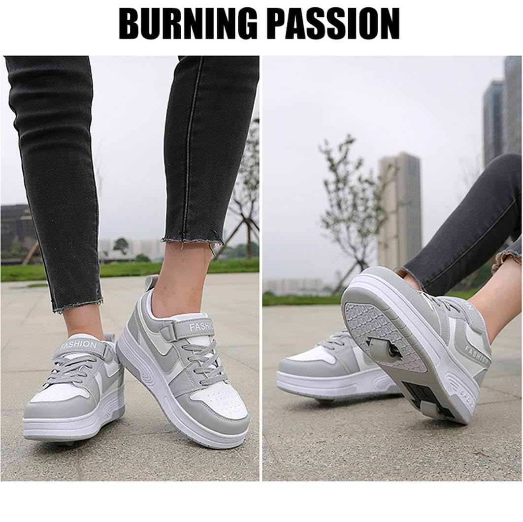 GeRRiT Skateboard Schuhe mit Rollen Drucktaste Einstellbare Turnschuhe Jungen Mädchen