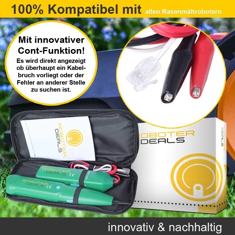Roboter Deals Détecteur de rupture de câble, détecteur d'erreurs de boucle pour tous les robots tondeuses à gazon, avec kit de réparation avec fil, connecteur de câble et clous de pelouse