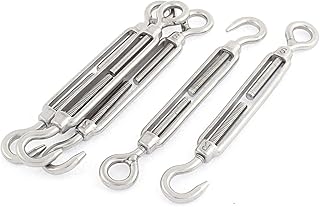 Aexit M6 6mm Fall Protection Thread 5.5 Inch Long Adjustable Stainless Steel Eye Hook Turnbuckle Restraint Ropes & Lanyards 5 Pcs