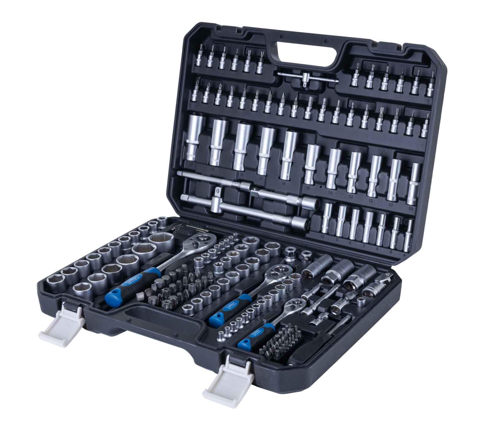 Scheppach Mallette à outils TB180-180 pièces | Avec différents jeux de douilles, embouts | Outillage mécanique & Jeu d'outil pour la maison | Coffret a outils