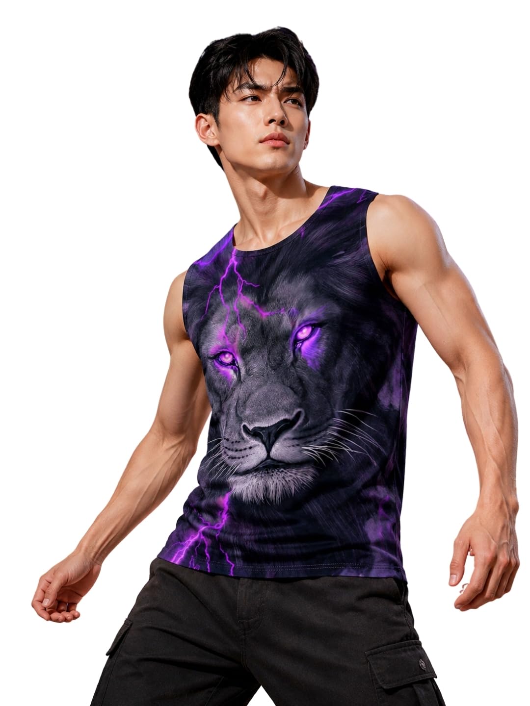 Lightning Beast Printed Sleeeveless Sando Tank top Gym & Street wear for Men-image-5
