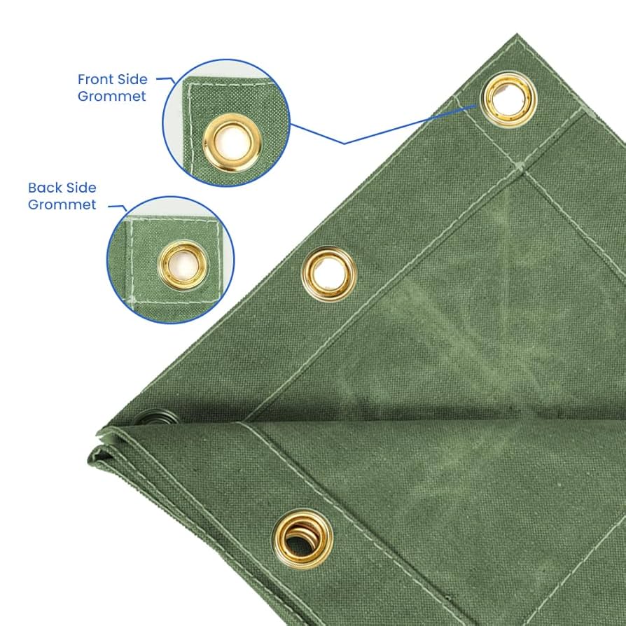 Waxed Canvas Tarp 4×4 Black Workhorse Polyester Canvas Tarp 4 Ft. x 5 Ft. - 14.5