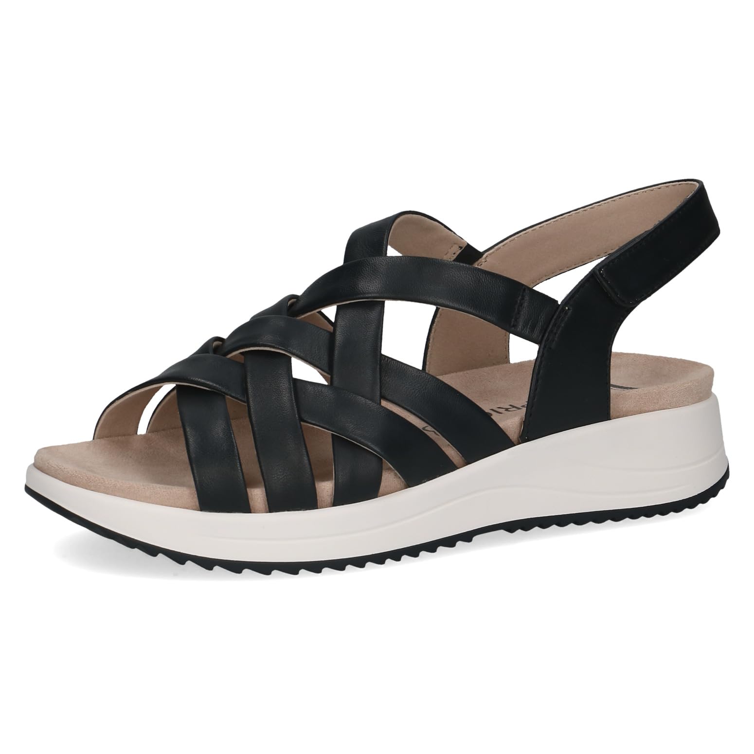 CAPRICE Women Sandals flat Leather Comfortable, Blue (Ocean Nappa), 6 UK