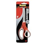 Scotch Multi-Purpose Stainless Steel Scissors, 8 Inches, Red & Gray, Great for Home, School and Office