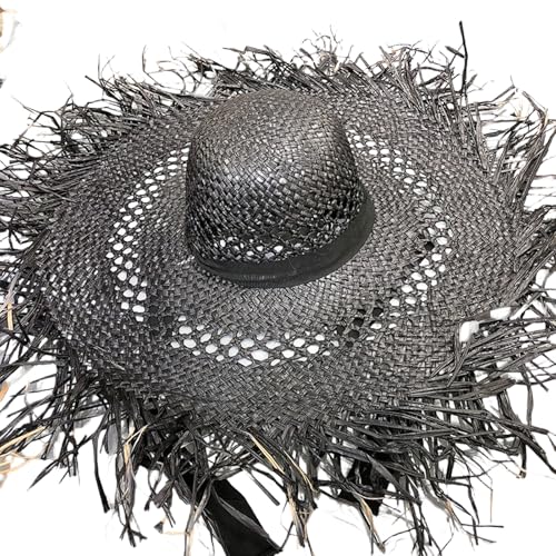 Chapeau de paille de plage contre le soleil pour femme élégante