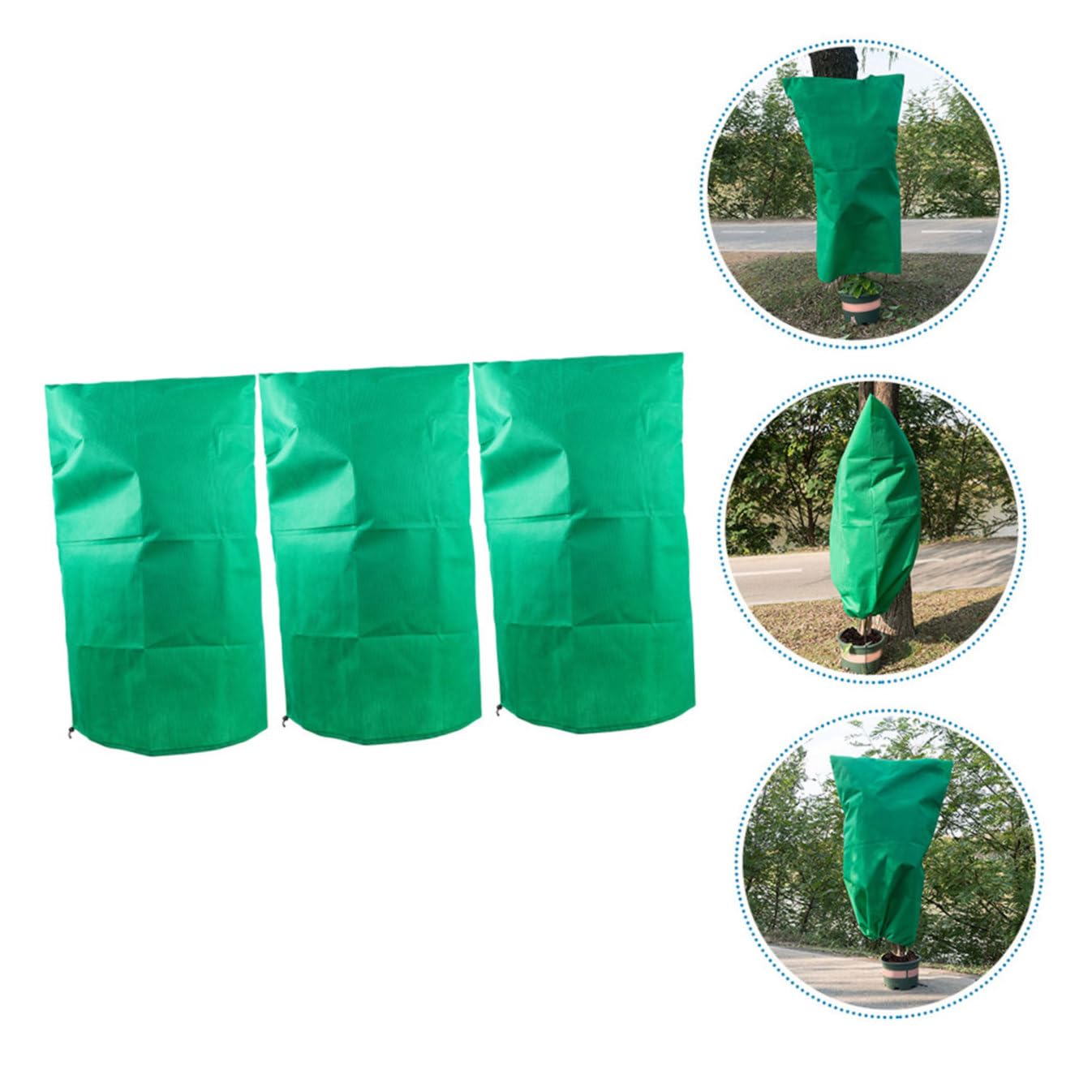 Gatuida Copertura per Piante Anti Gelo 3 Pezzi Non Tessuto Verde | Protezione Flessibile per Alberi e Piante, Uso Esterno in Inverno, Confezione da 3 Pezzi