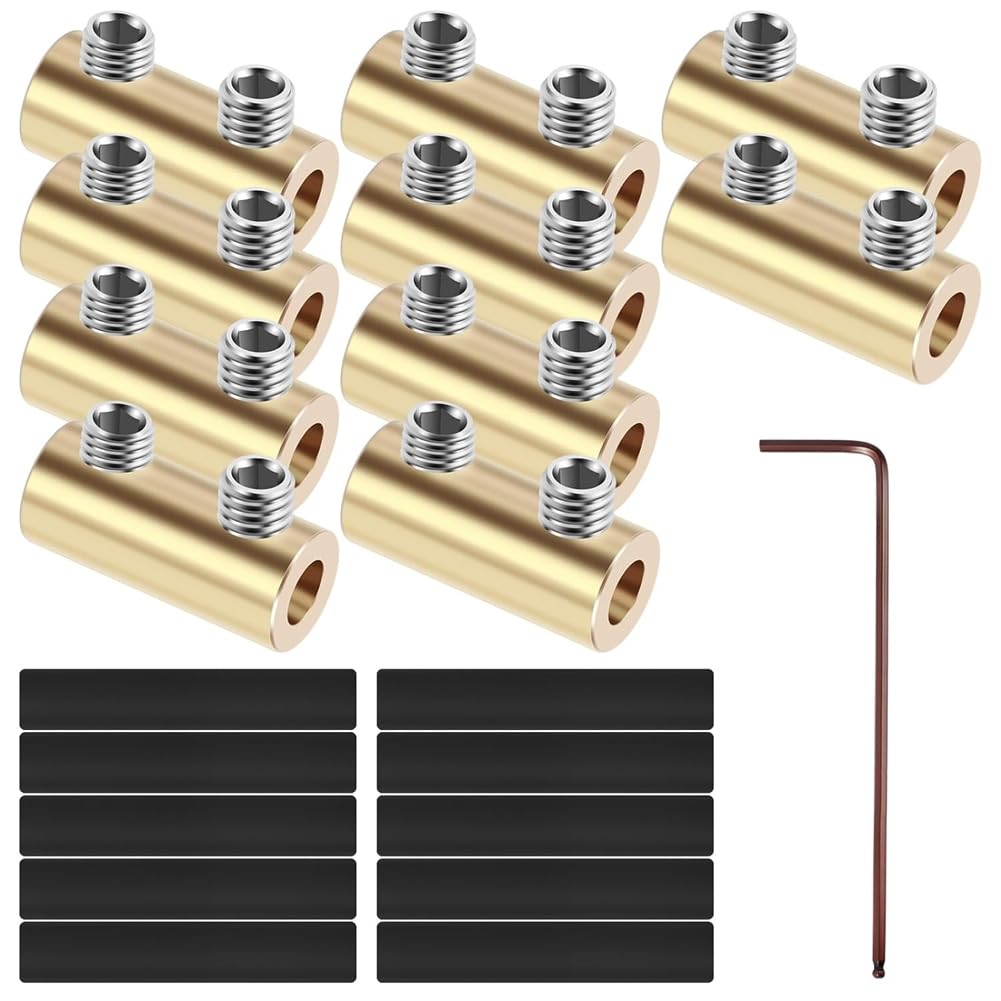Littimoon 10Pcs Wire Connector Nut Kit Copper Splicing Wiring Connector Waterproof Circuit Wire Connecting Terminal