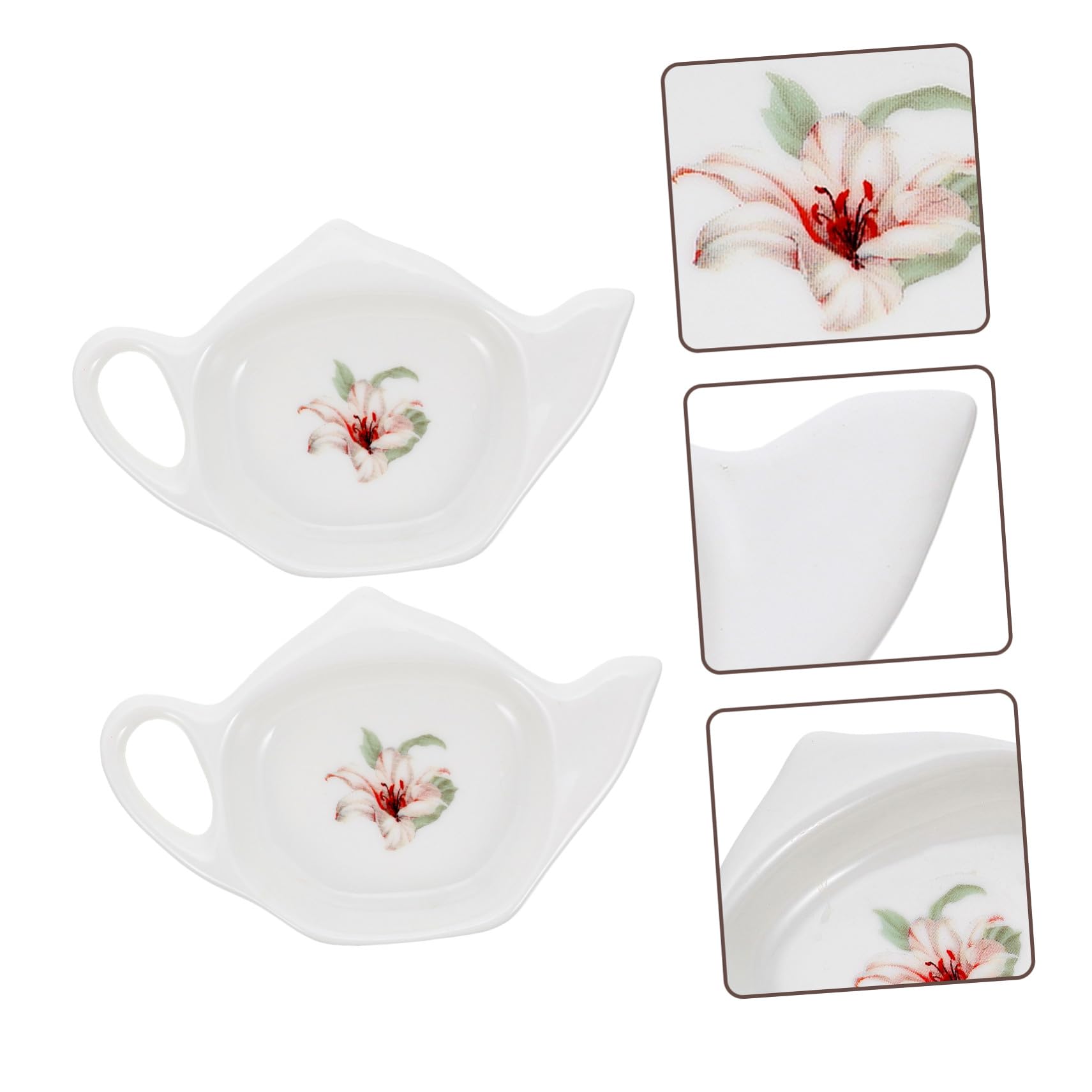 2 pezzi Piattini Portabustine Tè in Ceramica Resistente Vassoio Piccolo Multiuso per Bustine Tè Ecologico e Pratico per Cucina
