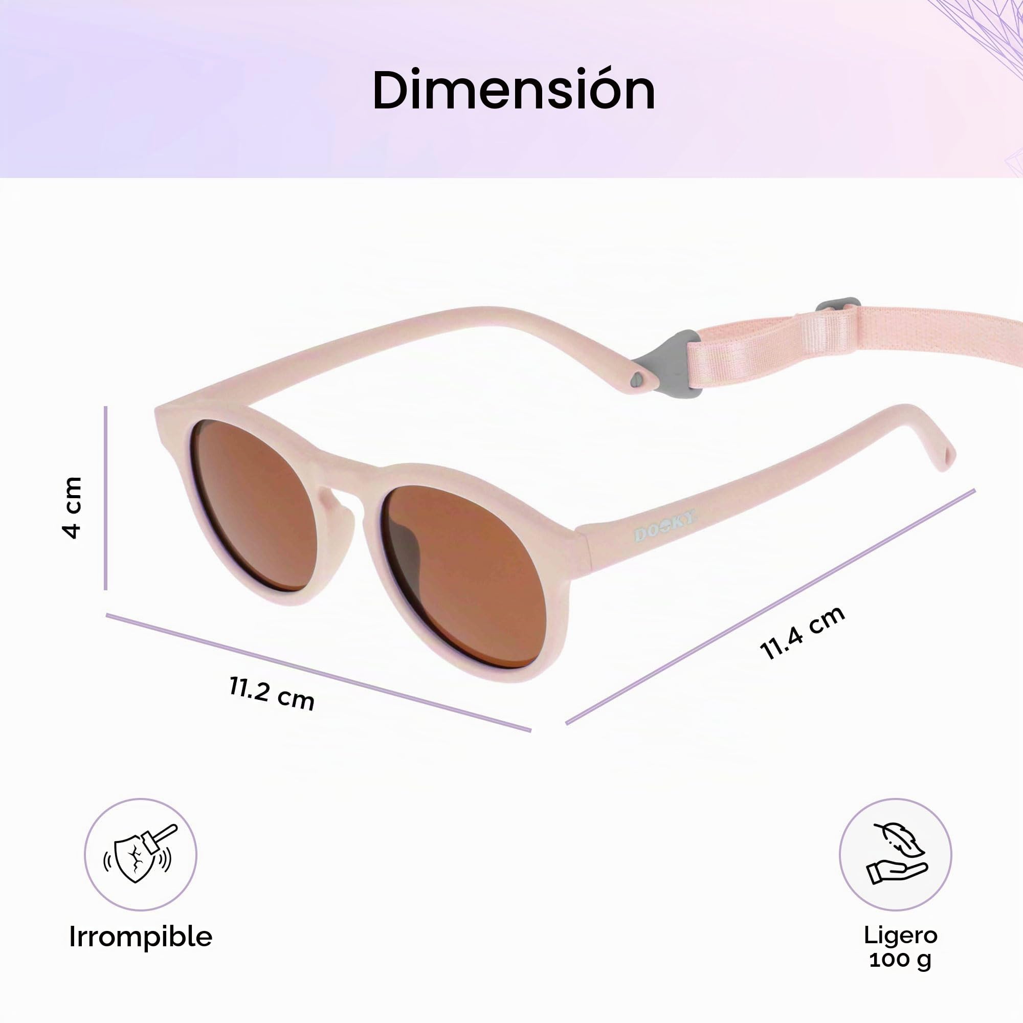 Dooky Unisex Baby Sunglasses, Cat.3 UV-400 Protection, Polarized, Unbreakable, Scratch-Resistant, Anti-Reflective, Shatterproof Lens, Adjustable and Removable Strap, Luxury Pouch Included, 6-36 Months