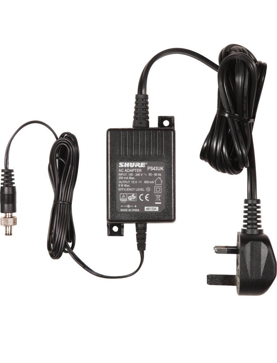 Shure PS43UK - Alimentatore UK 15 V DC in linea dispone di 2 linguette di montaggio integrate per una facile installazione