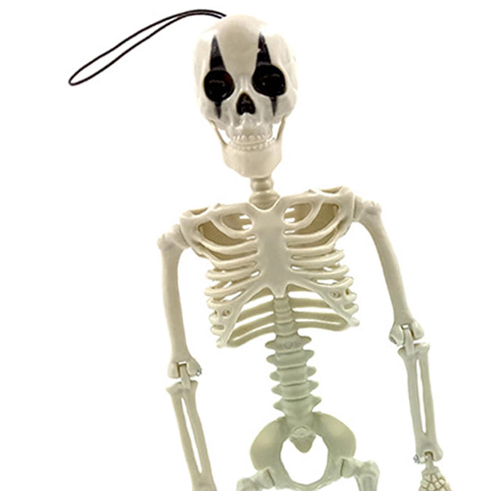 Ruchomy szkielet, wiszący szkielet na Halloween, wiszące ozdoby na imprezę, 40,6 cm, prezent na imprezę, dekoracja, realistyczny szkielet do wejścia, czerwony nos