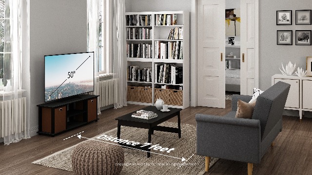 Amazon｜フリノ(Furinno) テレビ台 Turn-N-Tube ダークブラウン
