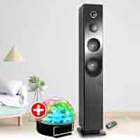 Tour De Son INOVALLEY Blacktower - Lecteur CD, Bluetooth, FM, USB, 100W | Télécommande Et Lumières LED