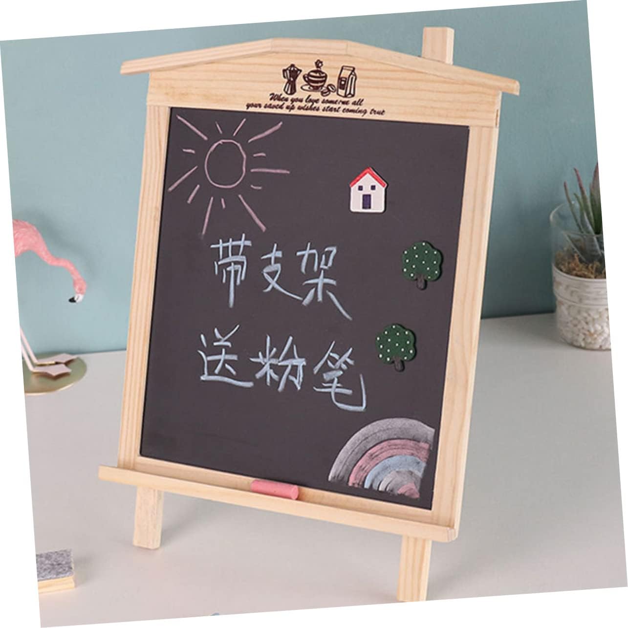 Decorative Magnetic Chalkboard Sign Wooden House Style for Household