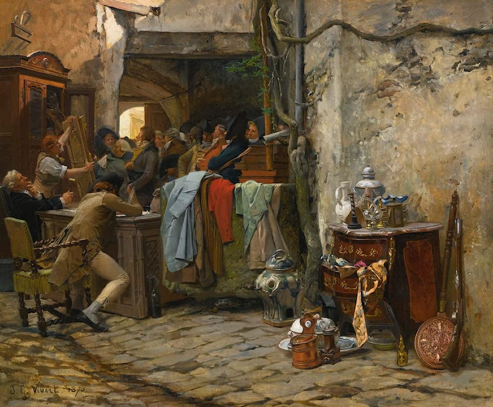 Affiche impression d'art Il Mobile Jehan Georges Vibert tableau toile 60x90cm
