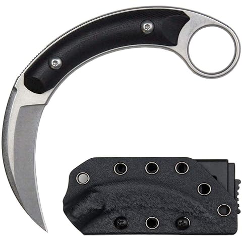 Ccanku C16901 Fixed Blade Knives D2 Steel G10 Handle Outdoor Survival Claw Knife,Camping EDC Tools, Kydex Sheaths(Silver) Cover