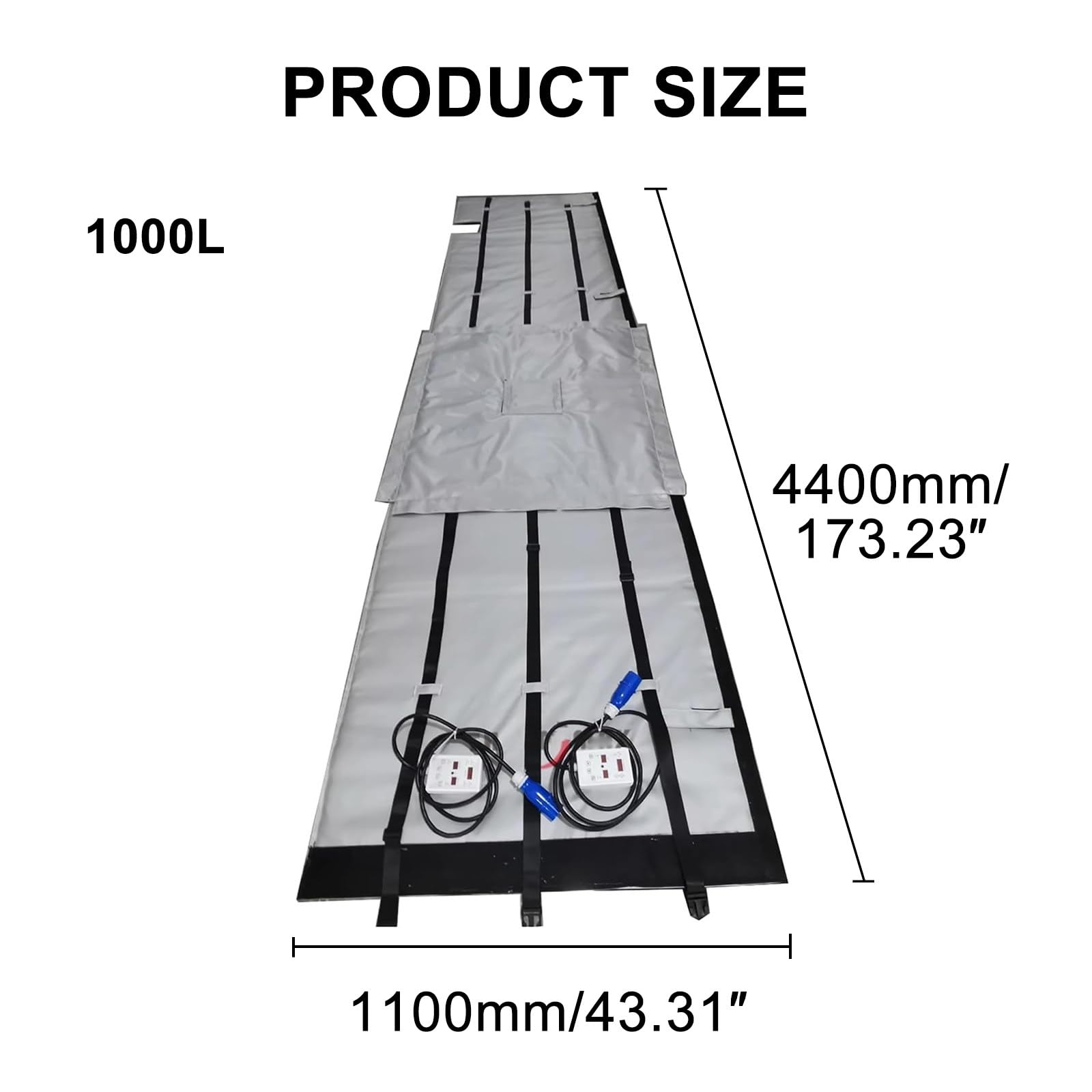 Elektrischer Heizer FüR IBC-TonnenfäSser, Heizmantel FüR 55 Gallonen/264 Gallonen ÖLfäSser, Temperaturregler 0~150℃, Heizdecke FüR TonnenfäSser,1000L-Grey