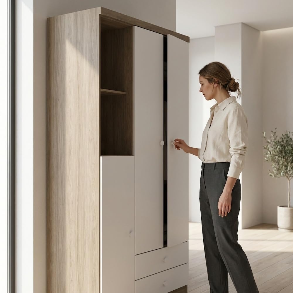 Armoire Enfant Mint - Naturel/Blanc