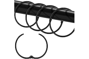Ahower Curtain Hooks: 24-Pack Rustproof Metal Shower Rings for Smooth Gliding