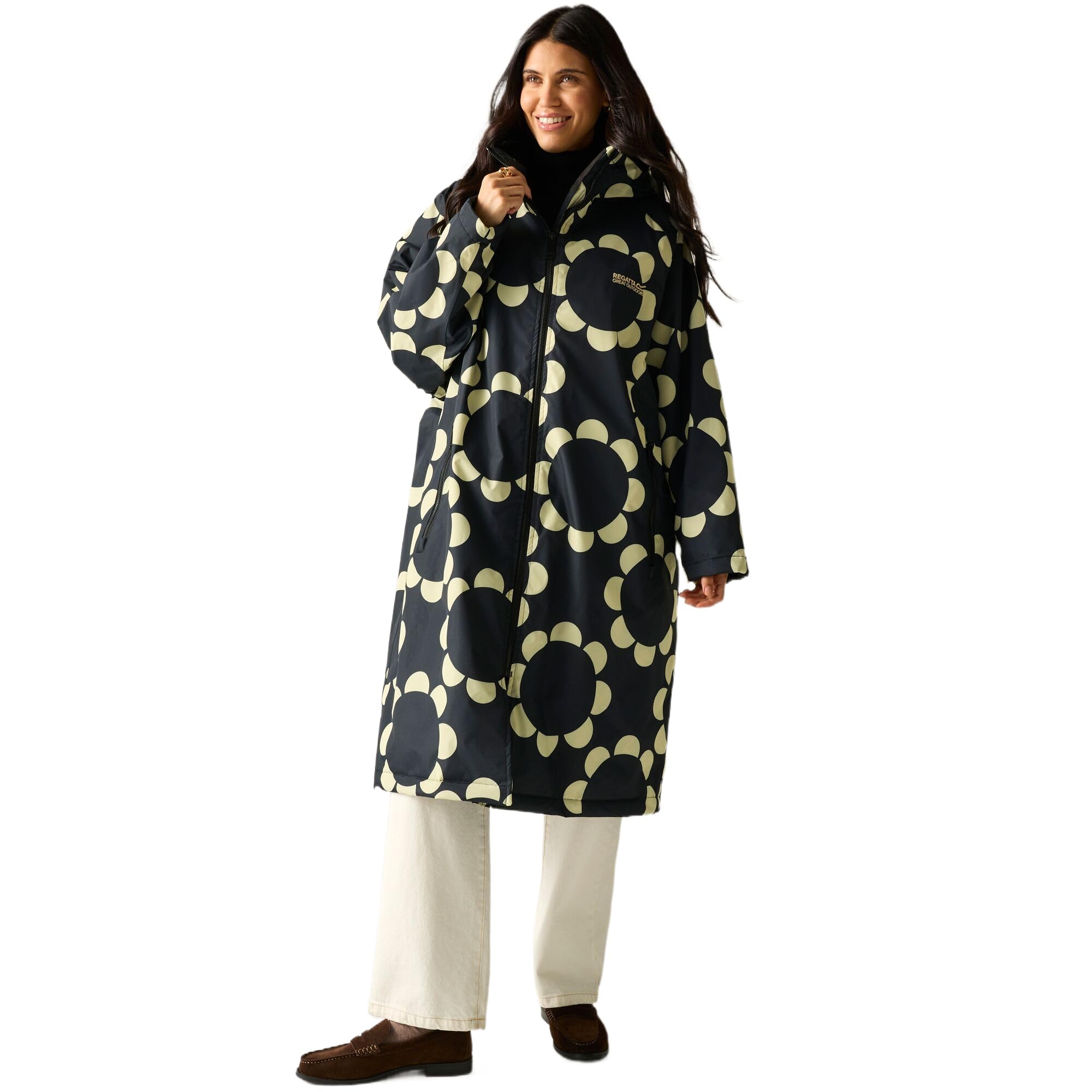 Regatta Women's Daisy Hoop Black Orla Kiely Changing Robe