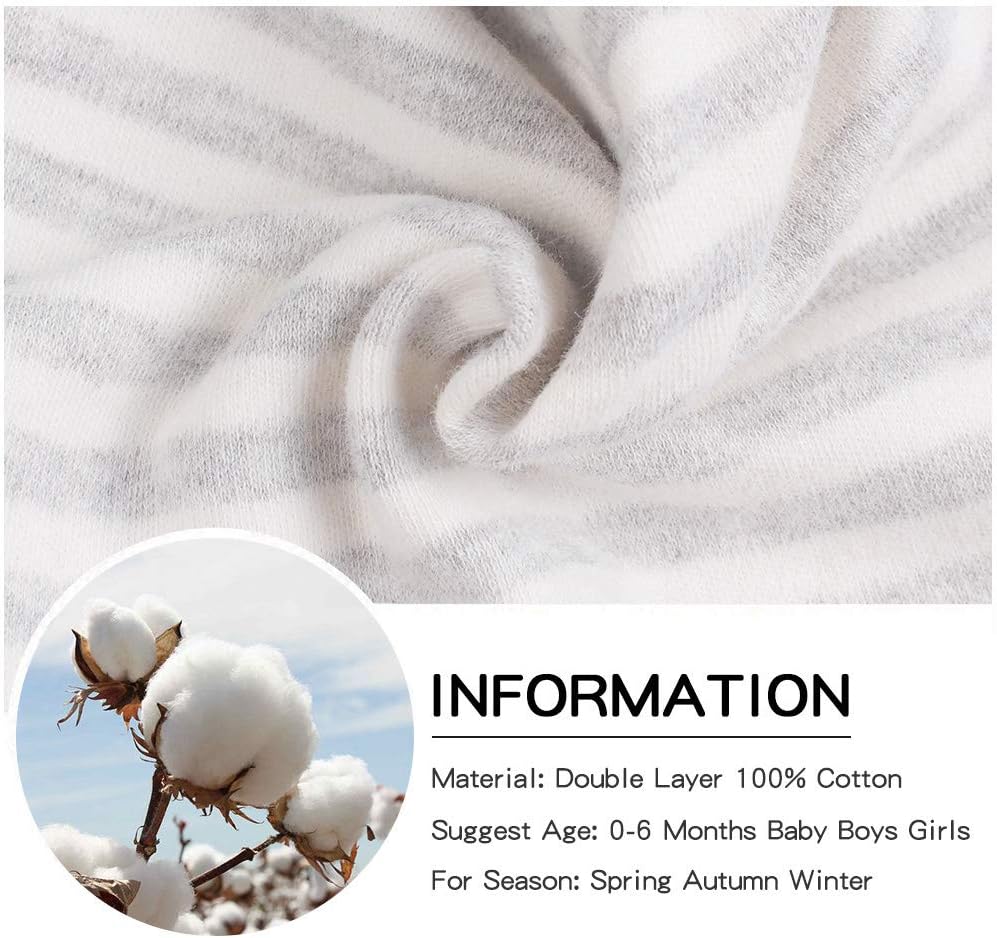 Original Cotton Newborn Hats for Girls Striped Preemie Baby Hats Bear Ears Infant Boys Beanies 0-6 Months - Image 5