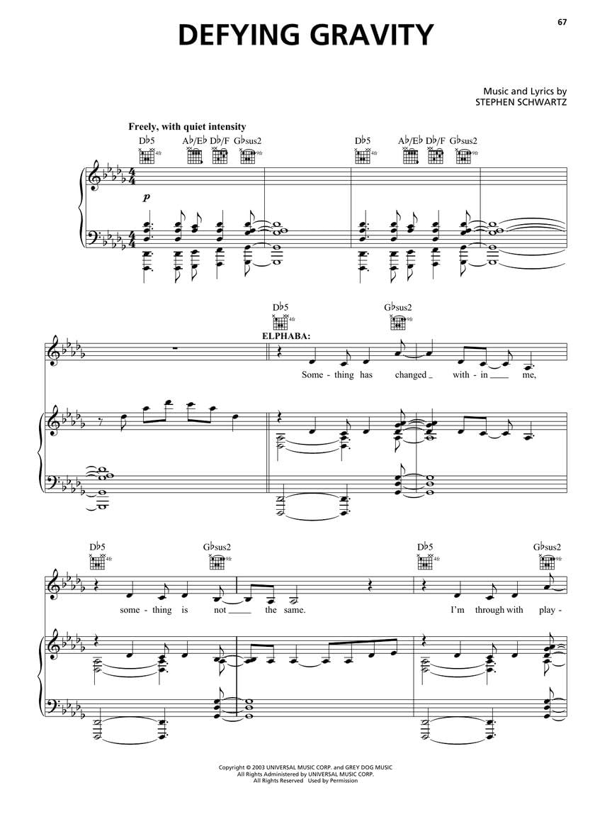 Wicked Piano Vocal Movie Edition Stephen Schwartz | Mittelstufe Klavier Gesang Noten für Schüler Lehrer und Fans Songbook | Musical Theatre Repertoire ... Selections (Melody in the Piano Part