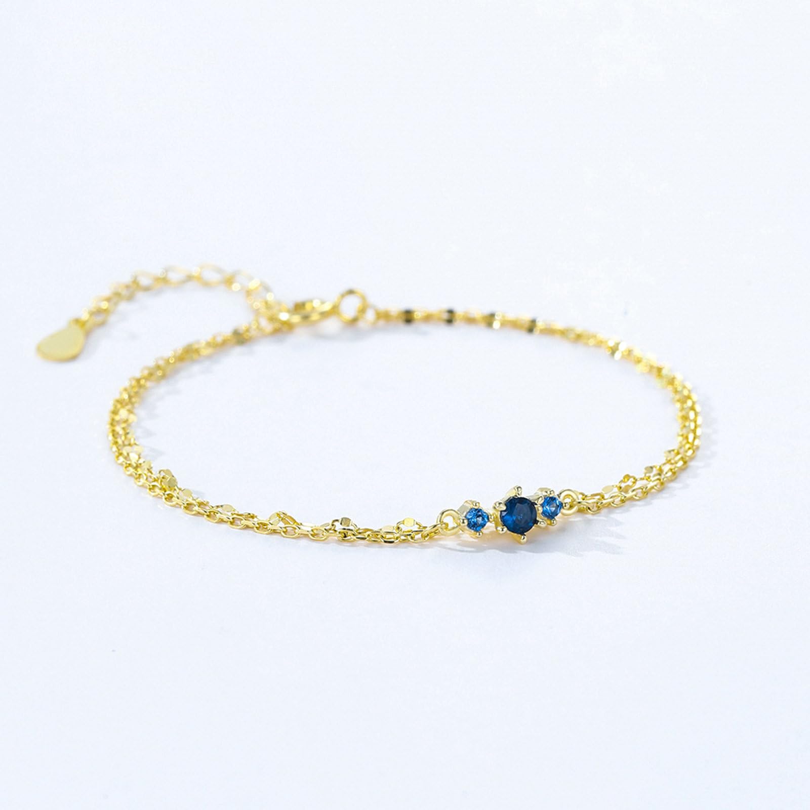 Pulsera de oro 750 585 375 para mujer, 21-23 cm